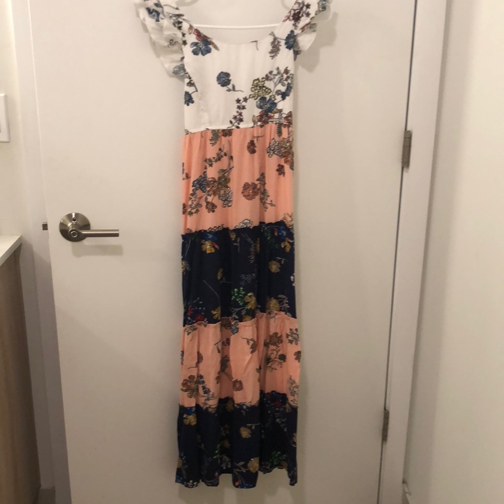 3 colored flower dress new with the tag